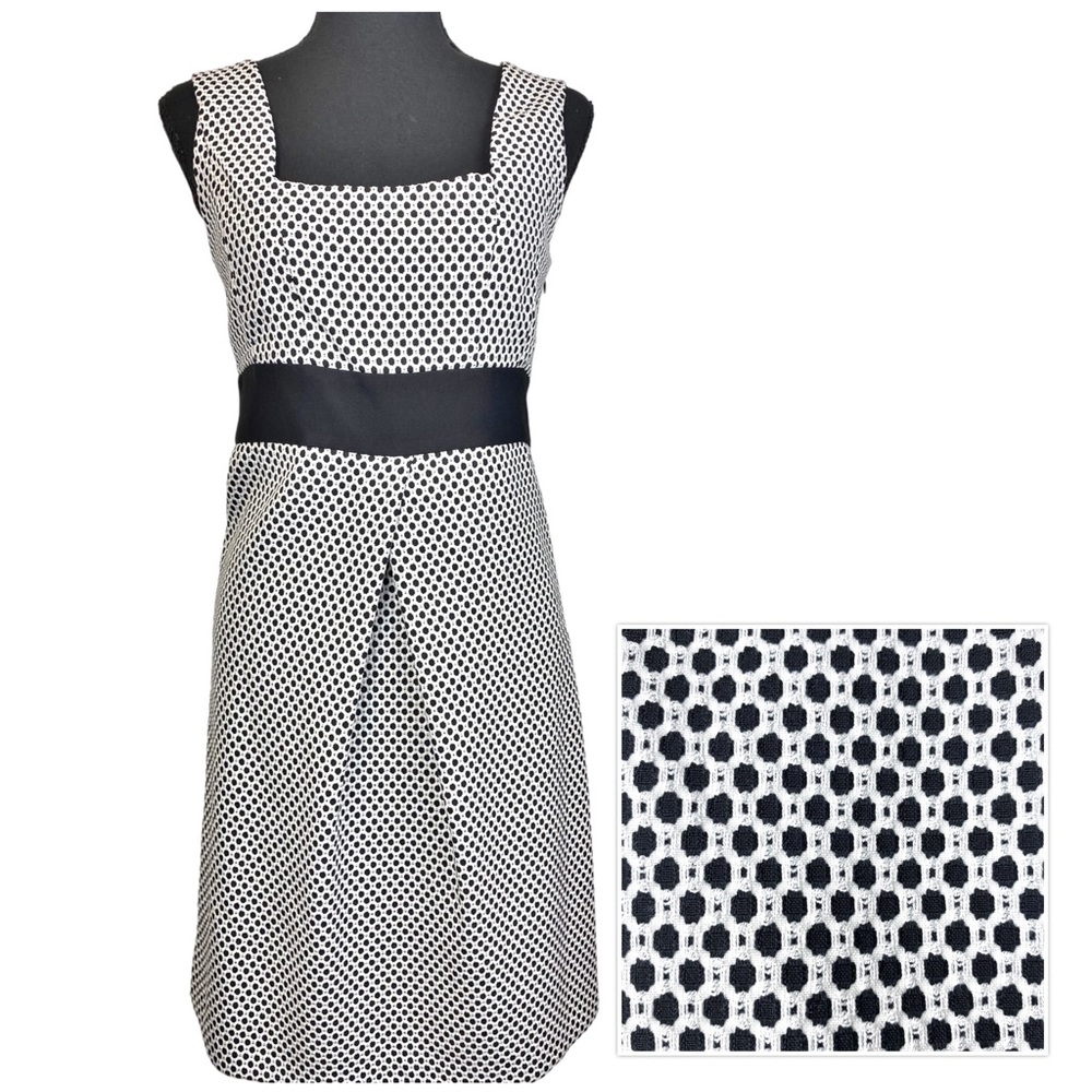 ZARA ☆ Black & White Textured Sleeveless Sheath Dress ☆ Size Small